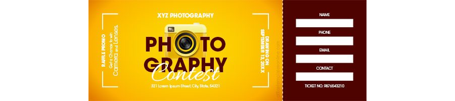 Photography Raffle Ticket Template in MS Word