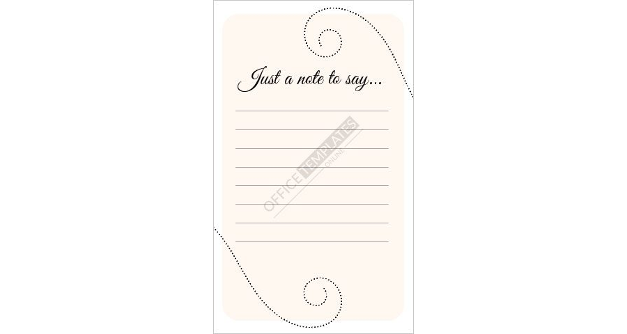 Download Just a Note to say ... Note Card tempalte in MS Word
