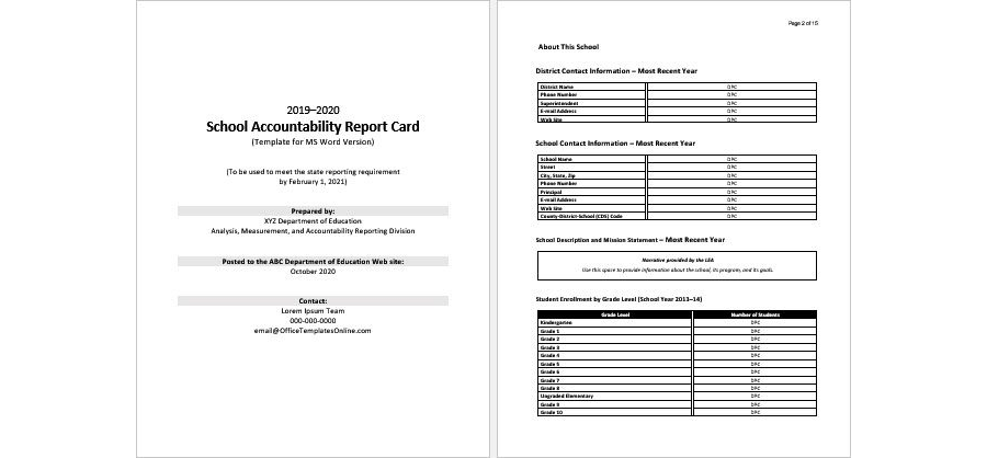 Download School Accountability Report Template