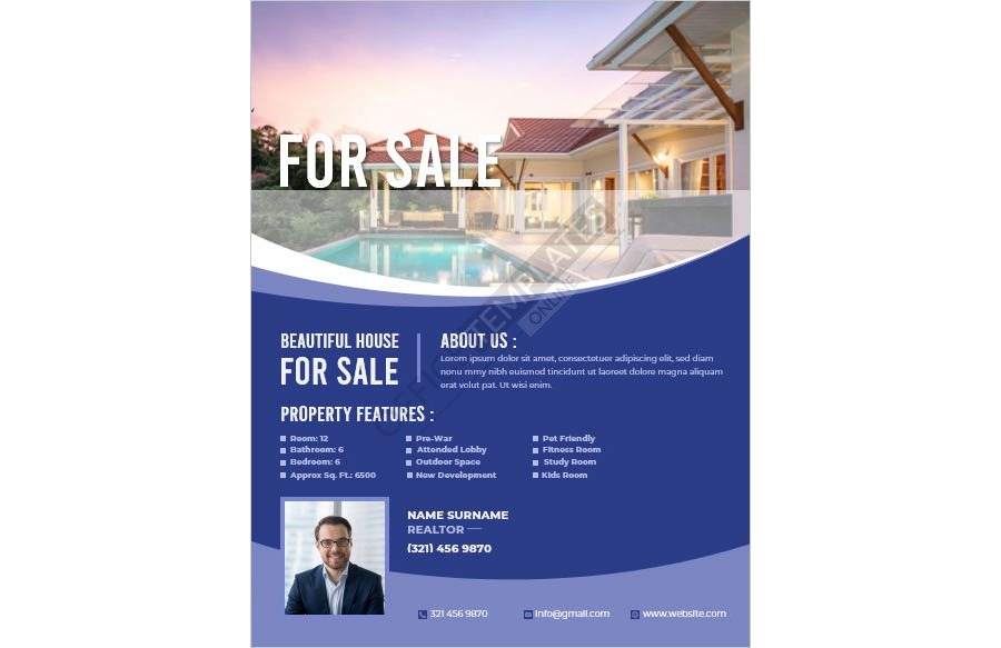 Realtor House for Sale Flyer Template in MS Word