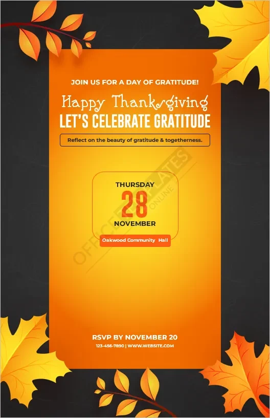 Thanksgiving Gratitude Poster Template