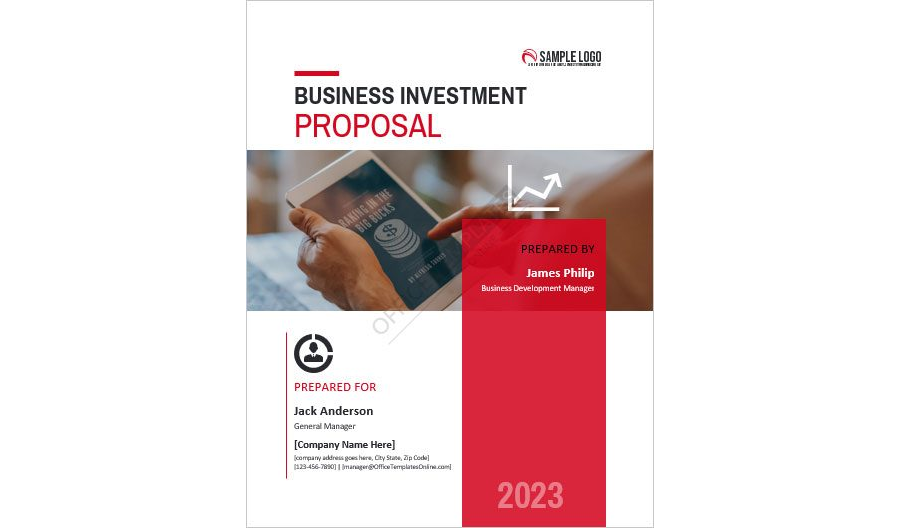 Short Business Investment -Proposal Template for Startup in MS Word