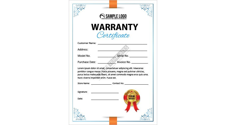 Download Warranty Certificate Template for MS Word