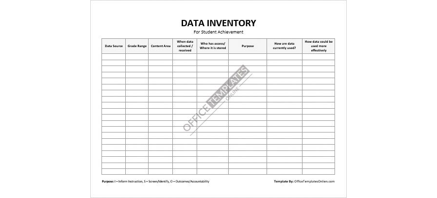 Download Data Inventory Template for MS Word