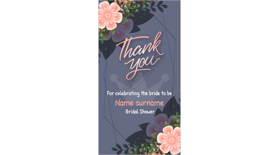 Bridal Shower Thank You Tag Template