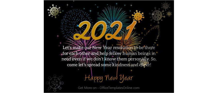 Download Happy New Year Card with Fireworks and Corona