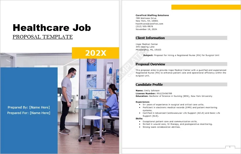 Healthcare Job Proposal Template