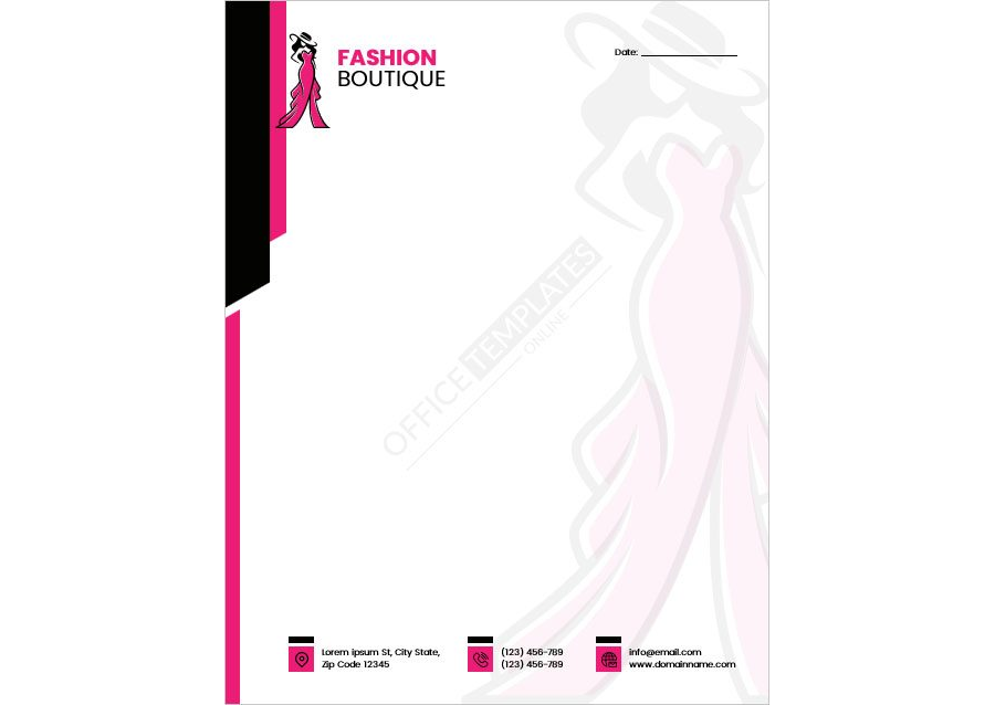 Fashion Boutique Letterhead Template