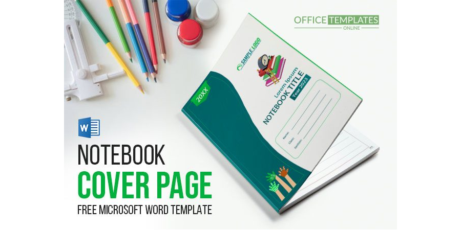 A5 Size Notebook Cover Page Template in MS Word