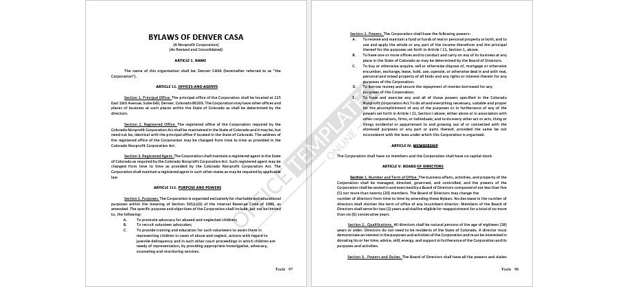 Sample Corporate Bylaws Format 20