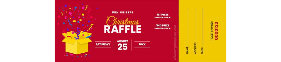 Christmas Raffle Ticket Template in MS Word