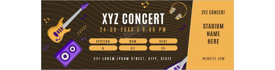 Concert Ticket Template for MS Word