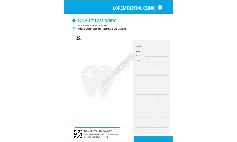 Dentist Prescription Pad Template for MS Word &ndash; 04