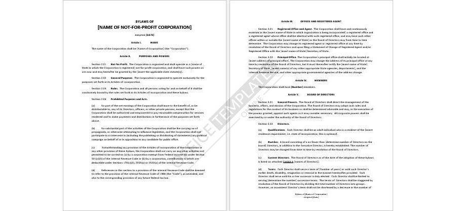 Sample Corporate Bylaws Format 18