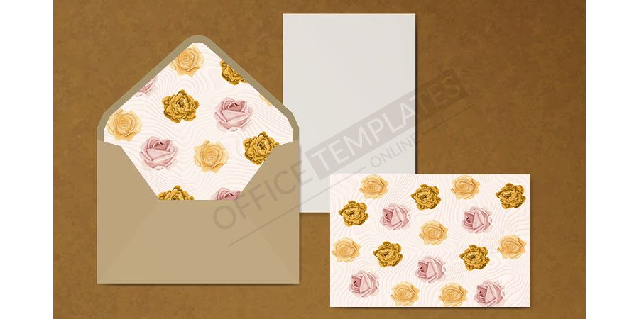MS Word Flower Wedding Envelope Format