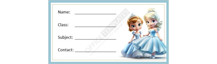 Elsa Anna Name Tag for Student's Notebook