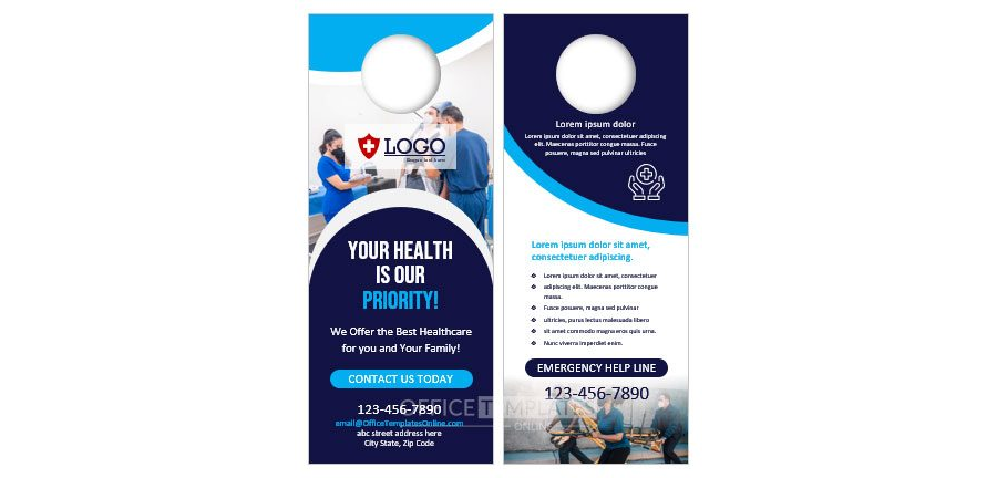 Download Best Door Hanger Design for Healthcare in MS Word