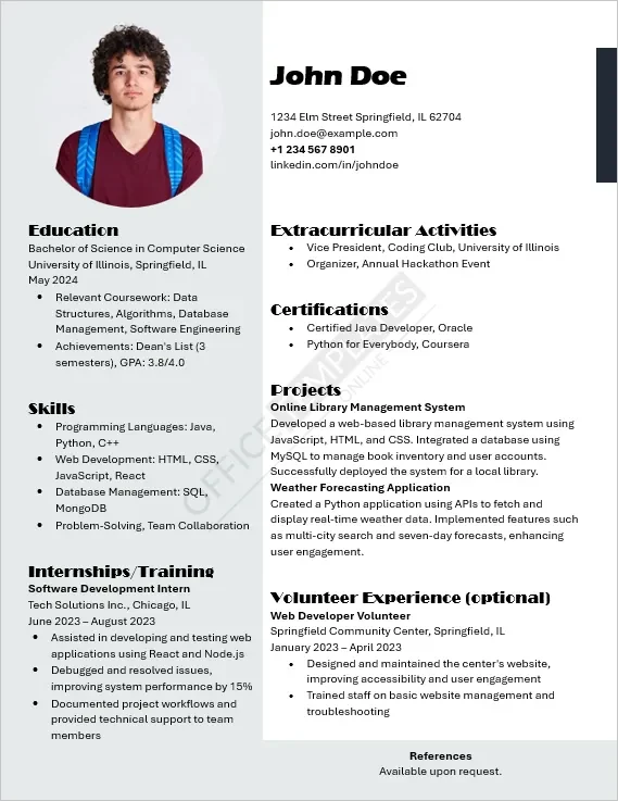 General Fresher Resume Template
