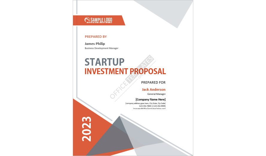 Startup Investment Proposal Template in MS Word