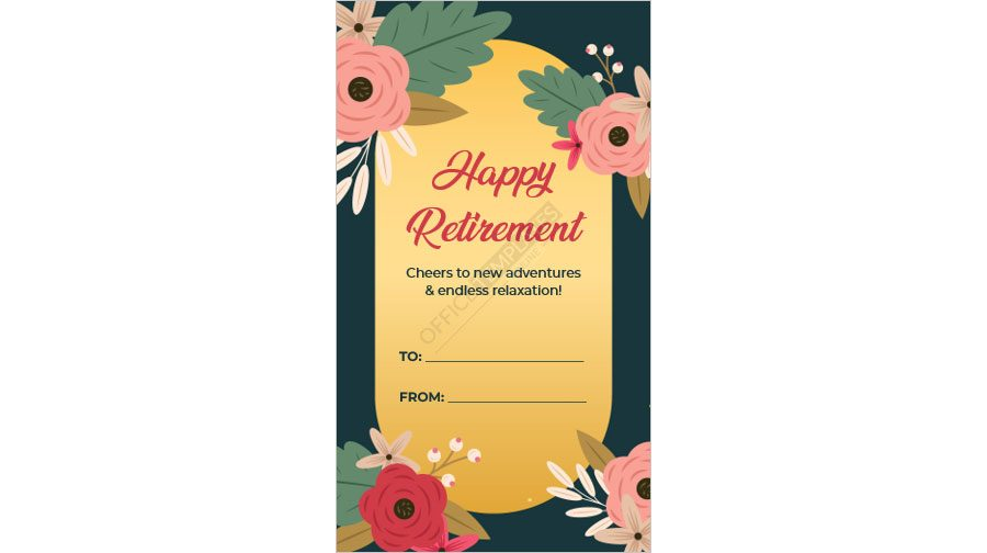Retirement Gift Tag Template