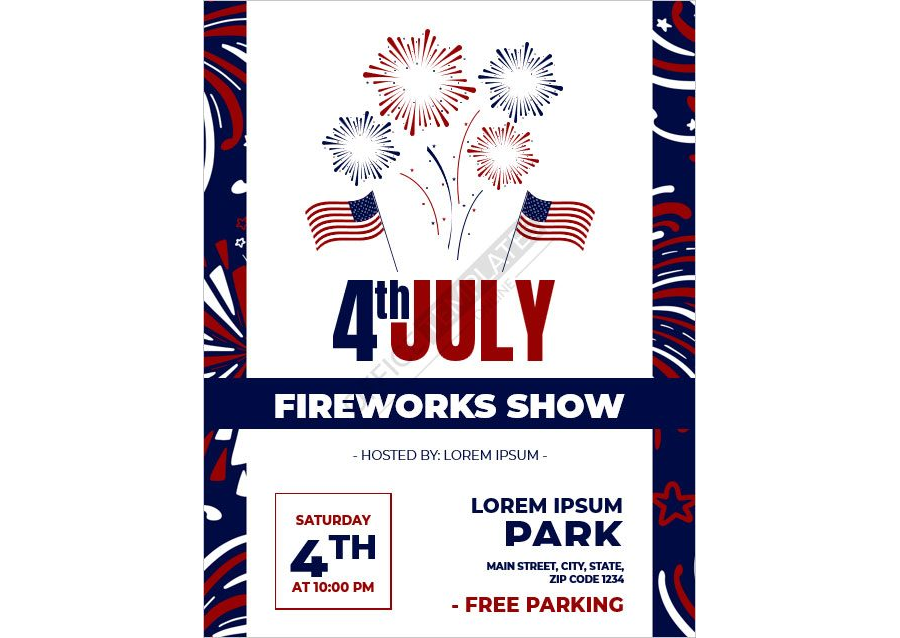 4th July Fireworks Show Flyer