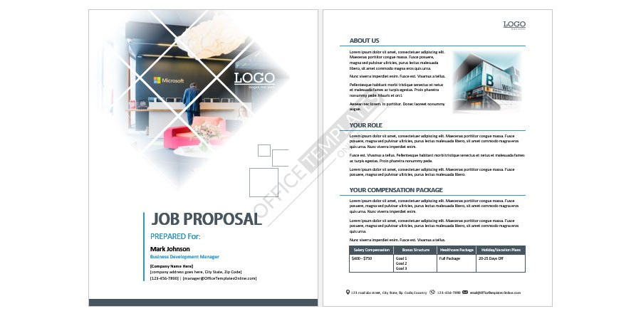 Download Professional Company Job Proposal Template for MS Word