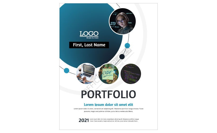 Download Trendy Portfolio Cover Page for Programmer/Developer in MS Word