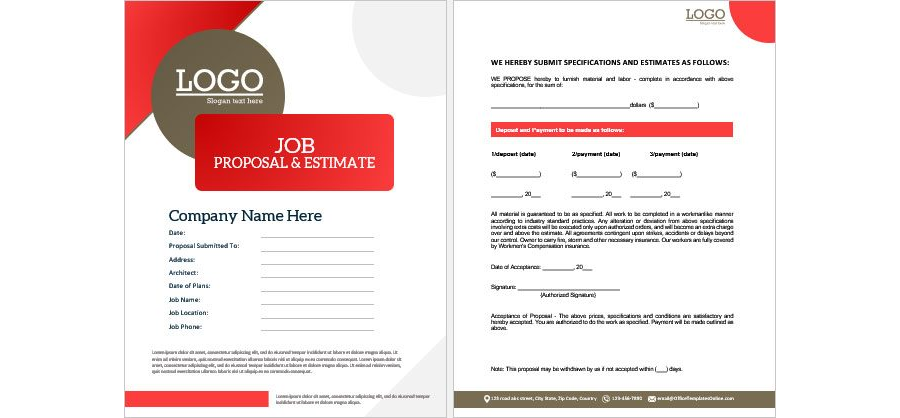 Download Job Proposal with Estimate Template