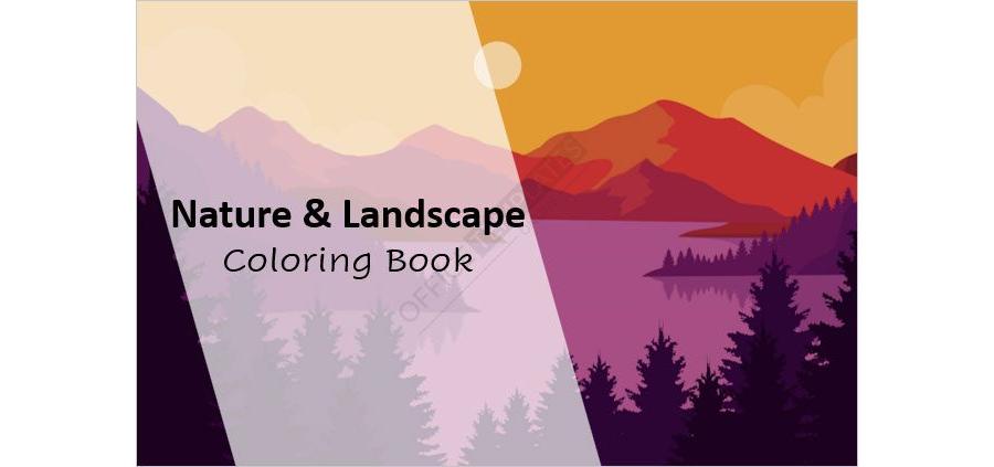 Nature and Landscape Coloring Book Template