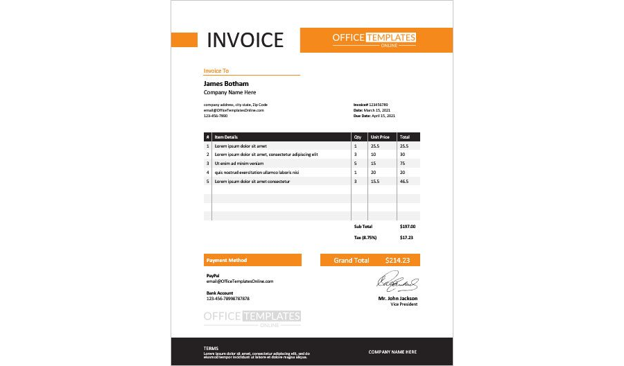 Download Sales Invoice Template with Minimal Design