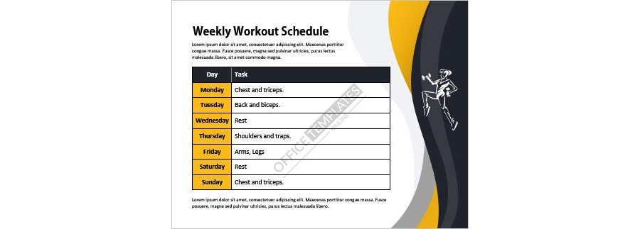 Download Weekly Workout Schedule Design in MS Word