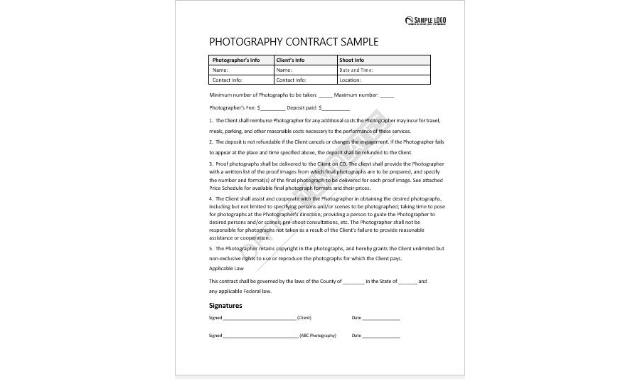 Photography Contract Template 08