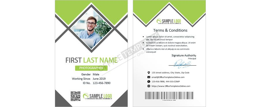 Printable ID Card Template for Photographers
