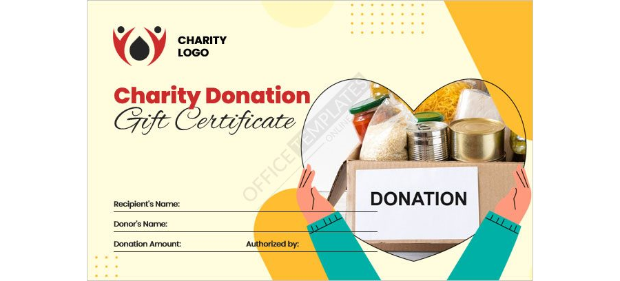 Charity Donation Gift Certificate Template