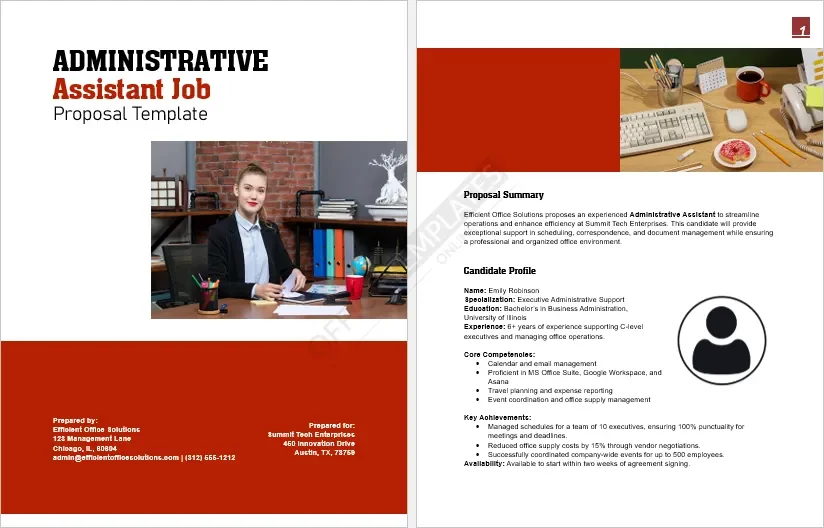 Administrative Assistant Job Proposal Template