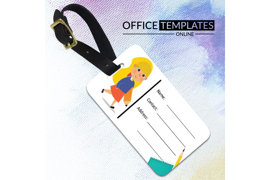 Download Name Tag for Kid's Hand Carry/Bag for MS Word