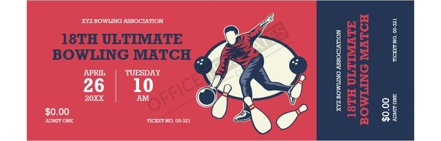 Bowling Event Ticket Template
