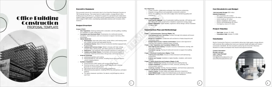 Office Building Construction Proposal Template