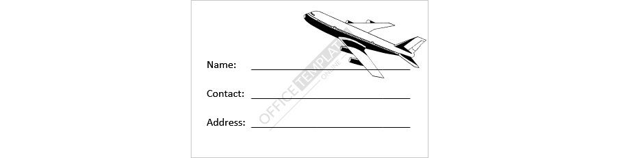 Download Printable Air Travel Luggage Name Tag Template for MS Word