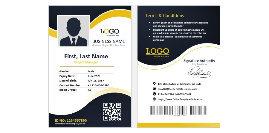 Download Business ID Card Template for MS Word