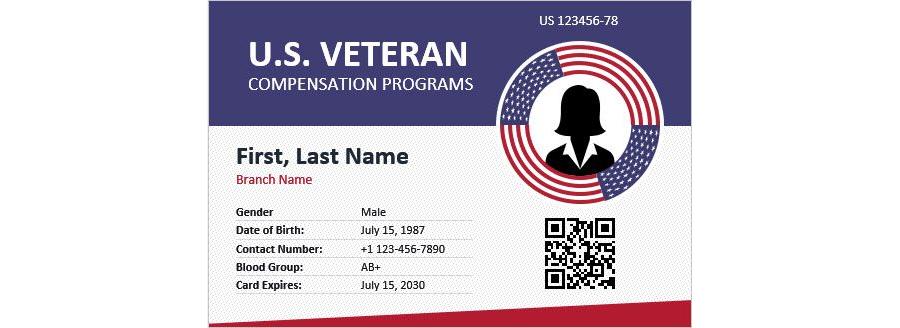 Download Veteran ID Card Template for MS Word
