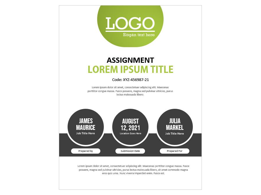 Download Assignment Cover Page / Front Page Template for MS Word