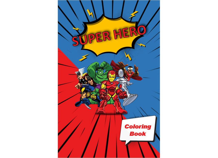 Superhero Coloring Book Template