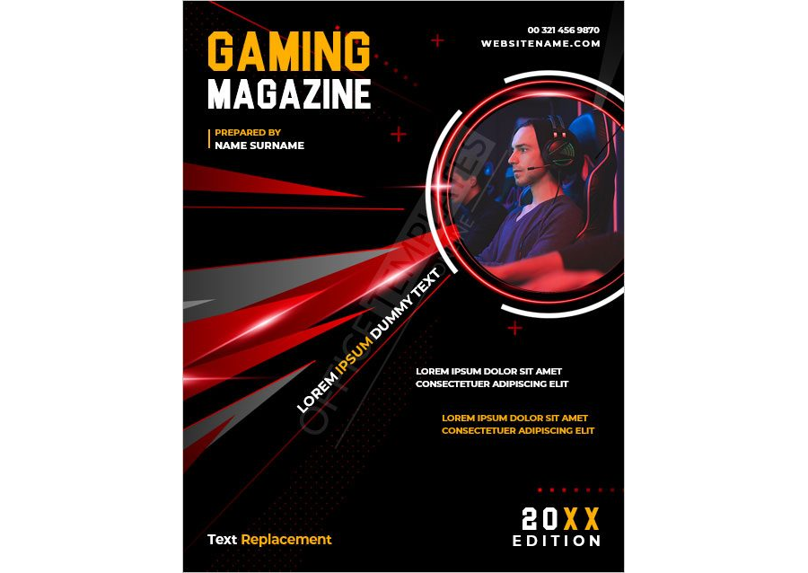 Gaming Magazine Book Cover Page Template