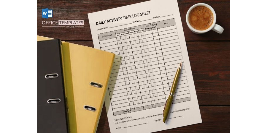 Daily Activity Log Sheet Template in MS Word