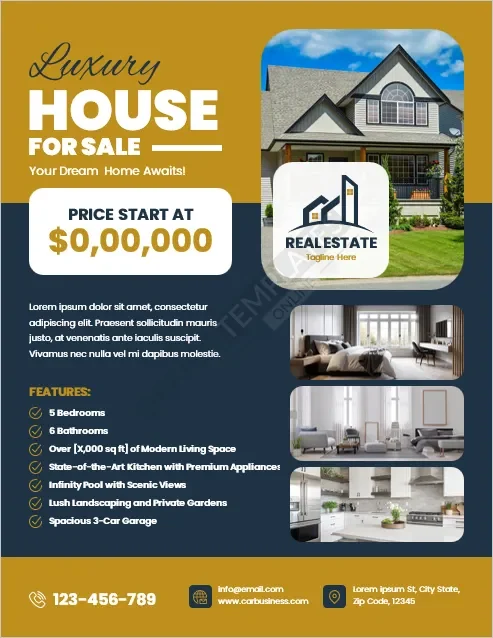 Luxury House for Sale Flyer Template