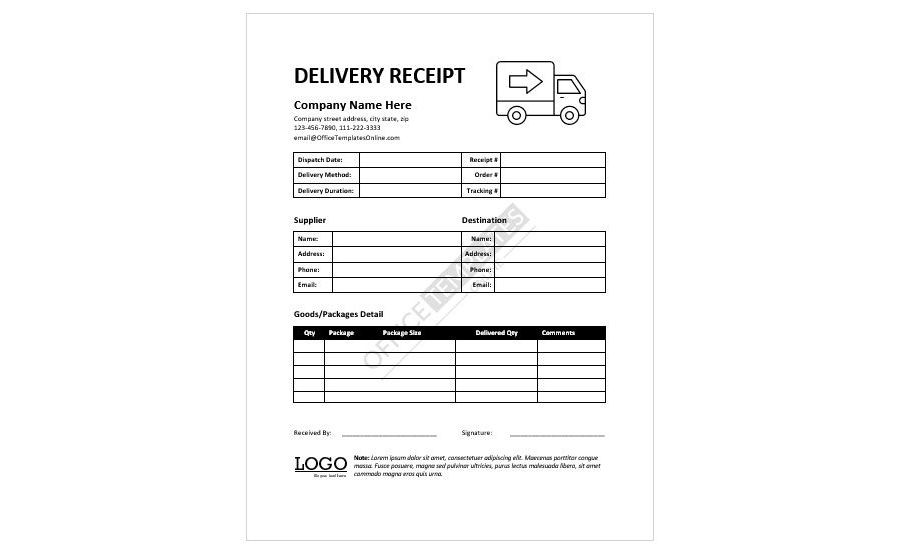 Download Delivery Receipt Example - [DOC]