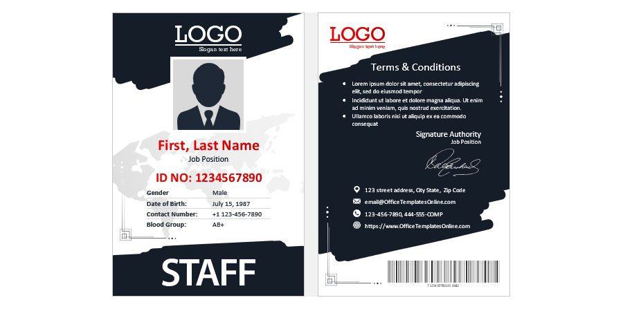 Download Staff ID Card Template