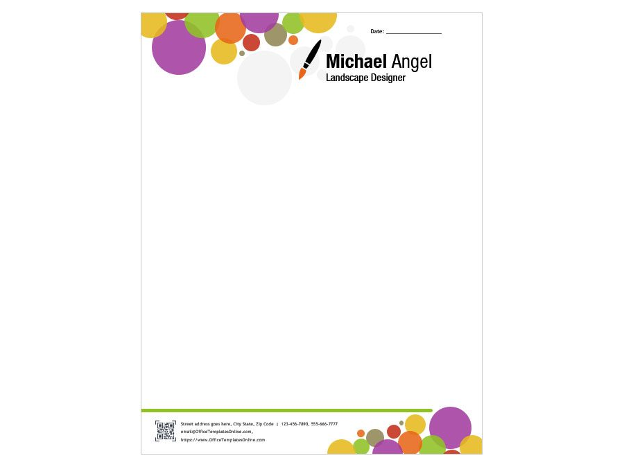 Download Colorful Letterhead Template for Designers - MS Word