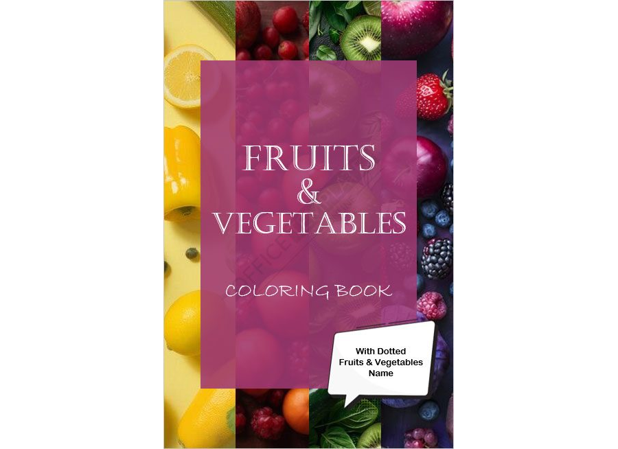 Fruits and Vegetables Coloring Book Template